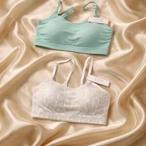 TWO Undercover Sports Bras - Aqua and Cream new with tags
